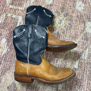Anderson Bean Two-Tone Tan & Black Western Boots